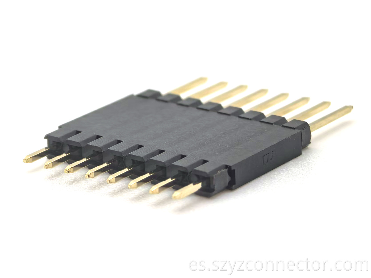 fila recta SQ0.64mm H15.5mm 1*8P del conector del jefe del Pin de la echada de 2.54m m sola 2.54mm Pitch Pin Header Connector Single Row Straight SQ0.64mm H15.5mm 1*8P